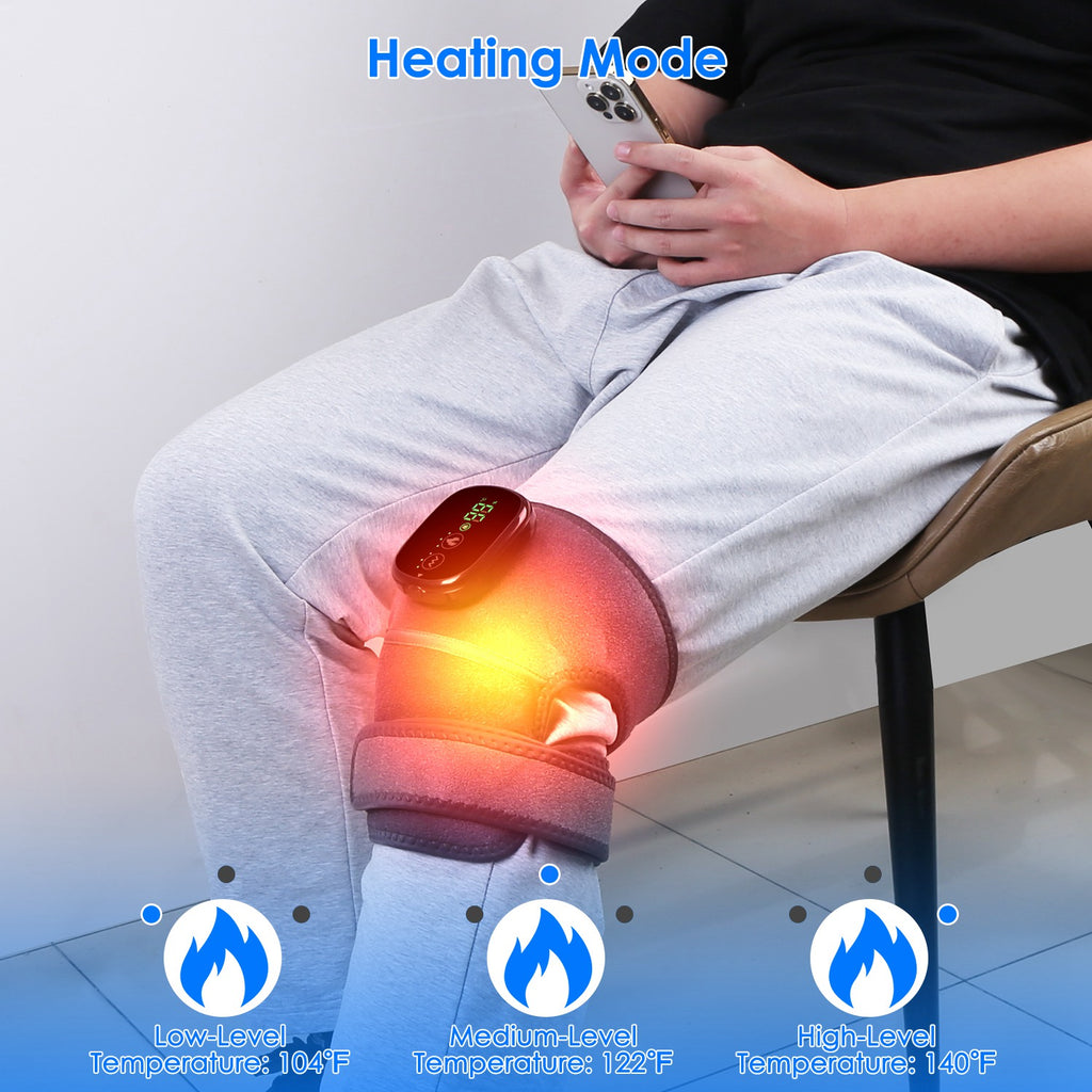 3-In-1 Heated Knee Massager Shoulder Heating Pads Elbow Brace With 3 Level Vibration And Heating Modes For Pain Stress Relief