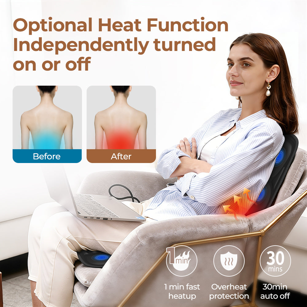 Massage Chair Pad,Back Massage With Heat,Massage Pad With 7Vibration Motors,Chair Massager For Office Chair, Massage Chair For Home Office Use