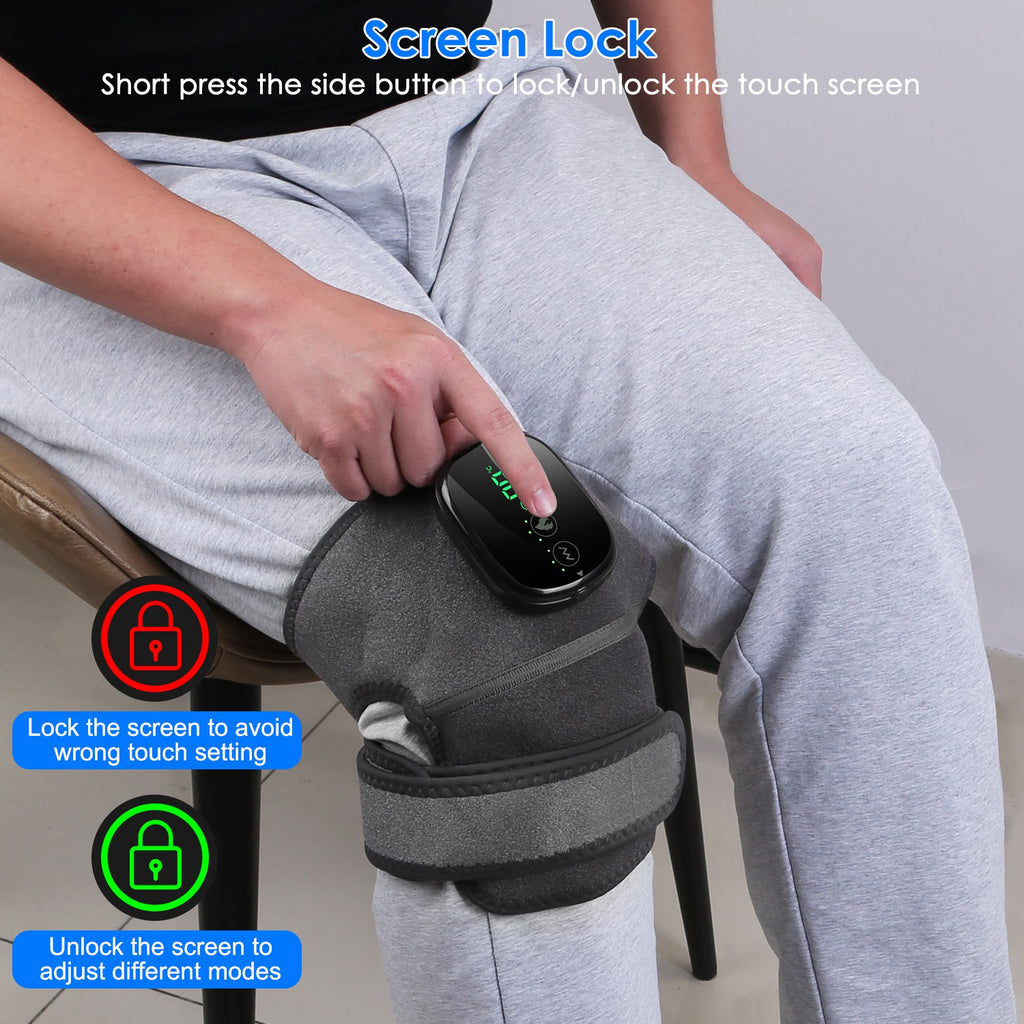 3-In-1 Heated Knee Massager Shoulder Heating Pads Elbow Brace With 3 Level Vibration And Heating Modes For Pain Stress Relief